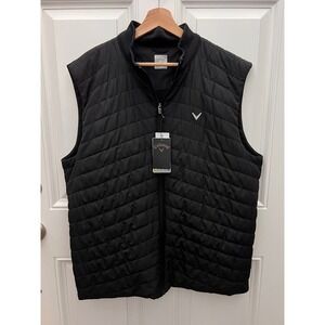 Callaway Mens Golf Puffer Vest Black Caviar UPF 50 Full Zip XL CGVFE0D8